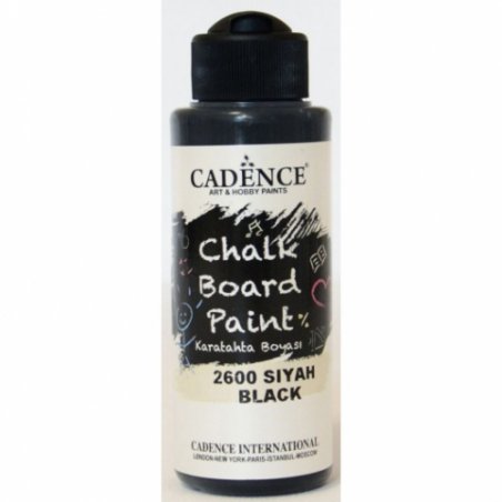 Акриловая краска для меловых досок Cadence Chalkboard Paint, 120 мл, цвет 2600 черный