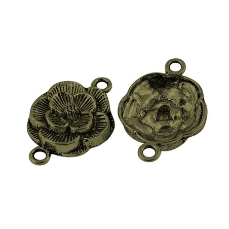 Коннектор Роза, 17 мм, цвет античная бронза, 2 штуки