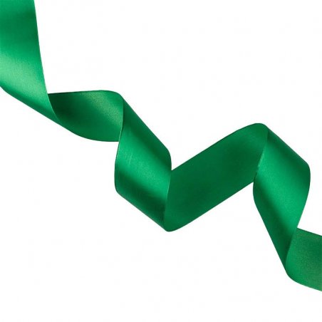 Атласна стрічка, колір зелений, 40 мм (22 метра)