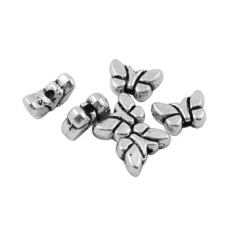 Роздільники для намистин метелики 5х8 мм №60, колір - античне срібло (10 штук)