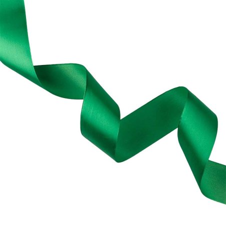 Атласна стрічка, колір зелений, 25 мм (22 метра)