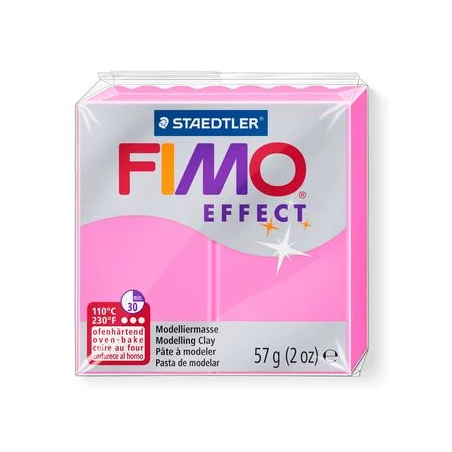 Полімерна глина Fimo Effect, №201, неоново-рожевий, 57 г