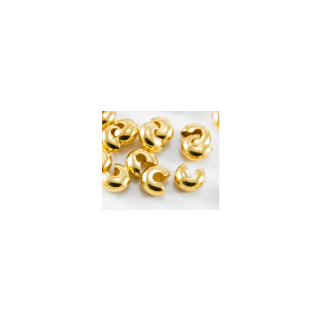 Обтискні намистини, 4 мм, колір золото, 20 штук