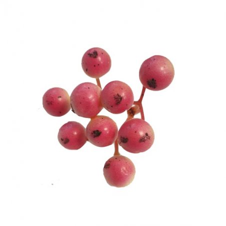 Декоративная веточка с желто-розовыми ягодами, 5 см