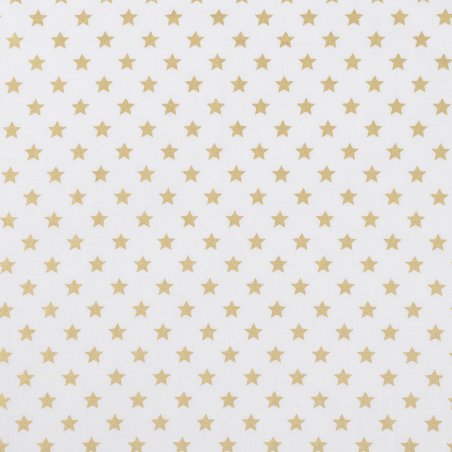 Бавовняна тканина Золоті зірочки на білому, відріз 40х50 см