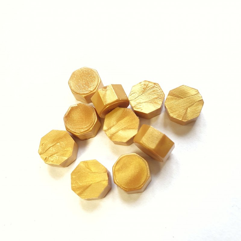 Сургучная восковая мини-таблетка 10х5 мм, цвет золото (10 штук)