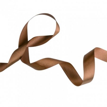 Атласна стрічка, колір коричневий, 25 мм (22 м)