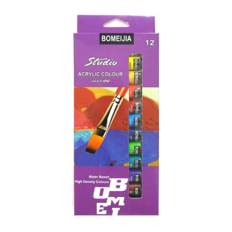 Набір акрилових фарб "Bomeijia", 12 кольорів по 12 мл