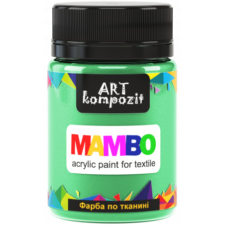 Акриловая краска по ткани ART kompozit, 50 мл, №59 цвет мятный (металлик)