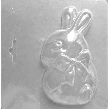 Пластиковая форма для мыла Заяц с бантом, 10,5х6 см, D1-036