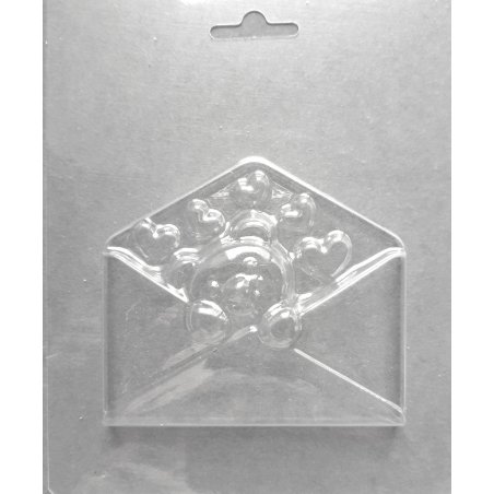 Пластикова форма для мила Конверт з ведмежам, 8,5х7,5 см, F-0013
