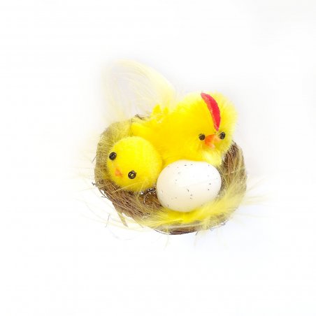 Декоративная Курочка с цыпленком в гнезде, 1 штука