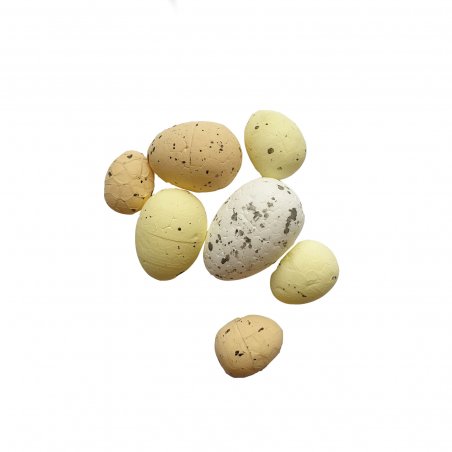 Набір пінопластових яєць "Перепелині", натуральні, 2 см, 2,5 см, 3 см (7 штук)