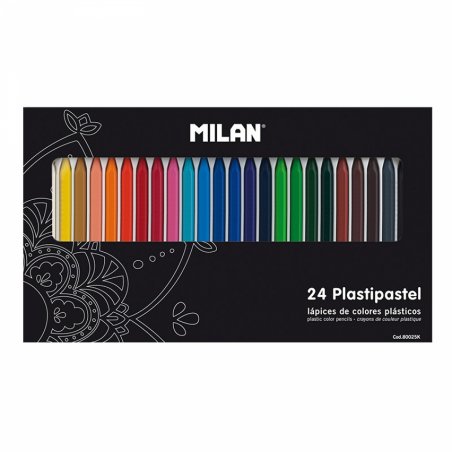 Набір олівців пластіпастель ТМ "MILAN", 8 мм, 24 кольору
