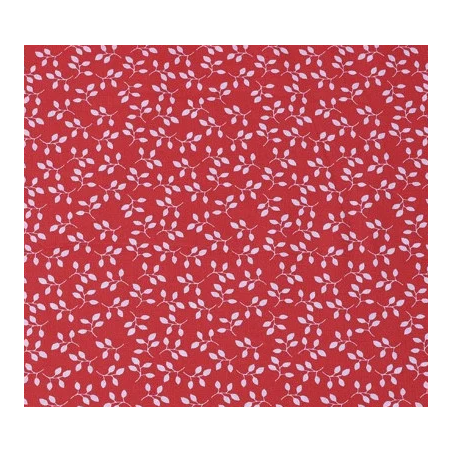 Бавовняна тканина Гілочки на червоному, відріз 40х50 см