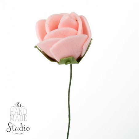 Маленькі трояндочки з фоамірану, 2-2,5 см, колір рожевий, 5 штук