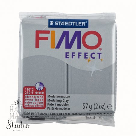 Полимерная глина Fimo Effect, №81, серебряный металлик, 57 г