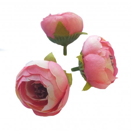Квіти ранункулюса, 4 см, 3 штуки, колір рожевий