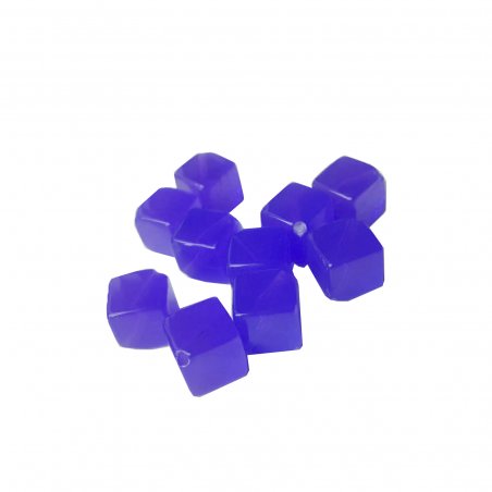 Пластикові квадратні намистини, 10 мм, колір синій, 10 штук