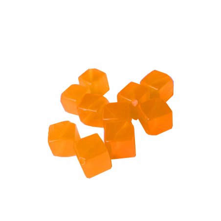 Пластиковые квадратные бусины, 10 мм, цвет неоновый оранжевый, 10 штук