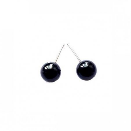 Стеклянные круглые глаза для игрушек d 6 мм, цвет черный