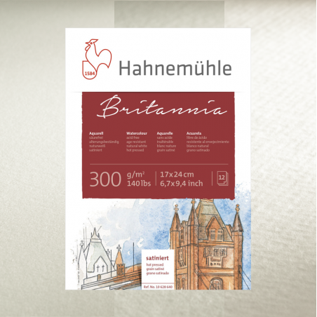 Склейка для акварели Hahnemuhle Britannia 300 г/м² СР, 17х24 см, 12 листов