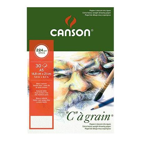 Альбом Canson для эскизов, Ca Grain 224 г/м2., А5 (14,8х21 см), 30 листов