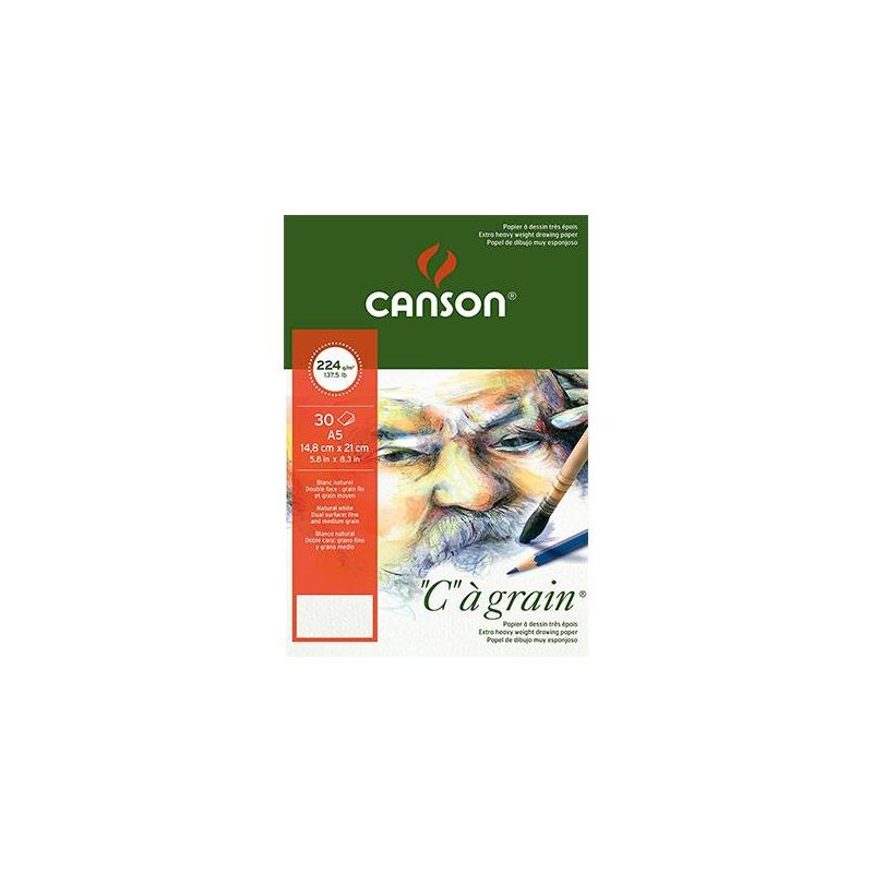 Альбом Canson для эскизов, Ca Grain 224 г/м2., А4 (21х29,7 см), 30 листов