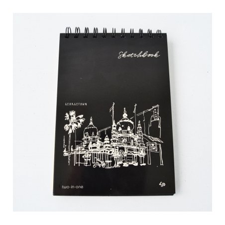 Блокнот 238 "Two in one sketch book" Bangkok, А5 (кремовые и черные листы)