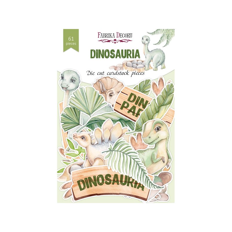 Набір вичічок для скрапбукінгу "Dinosauria" FDSDC-04103, 61 штука