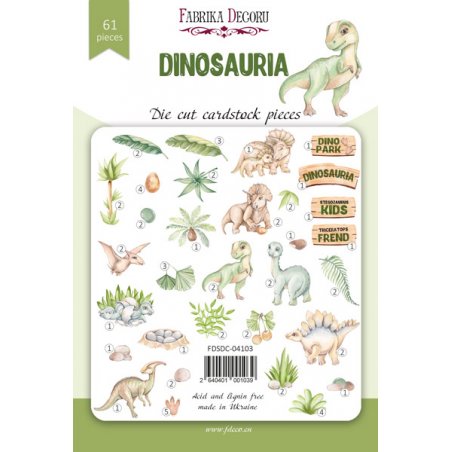 Набор высечек для скрапбукинга "Dinosauria" FDSDC-04103, 61 штука