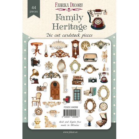 Набір висічок для скрапбукінгу "Family Heritage" FDSDC-04098, 44 штуки