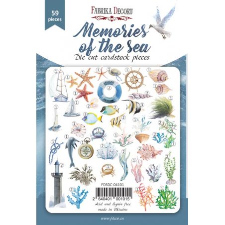 Набір висічок для скрапбукінгу "Memories of the sea" FDSDC-04101, 59 штук