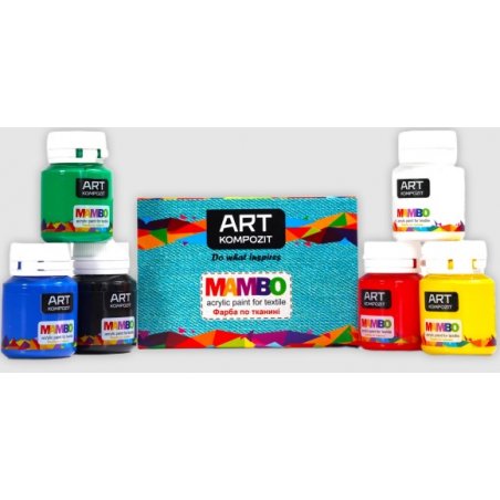 Набір фарб по тканині MAMBO, ART kompozit, 6 кольорів