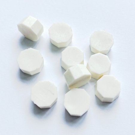 Сургучная восковая мини-таблетка 10х5 мм, цвет молочный (10 штук)