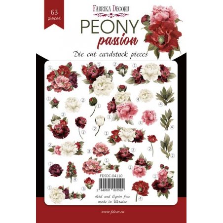 Набір висічок для скрапбукінгу "Peony passion", 63 штуки