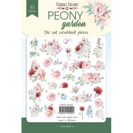 Набір висічок для скрапбукінгу "Peony garden", 63 штуки