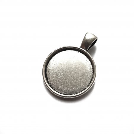 Основа для декорирования круглая 2 см, цвет - античное серебро, 1 штука