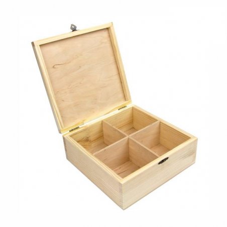 Скринька дерев'яна з замком, 4 секції, 20х20х8 см, ROSA TALENT