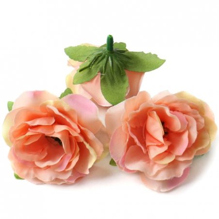 Набір трояндочок без стовбура (голови), колір персиковий, 3 штуки