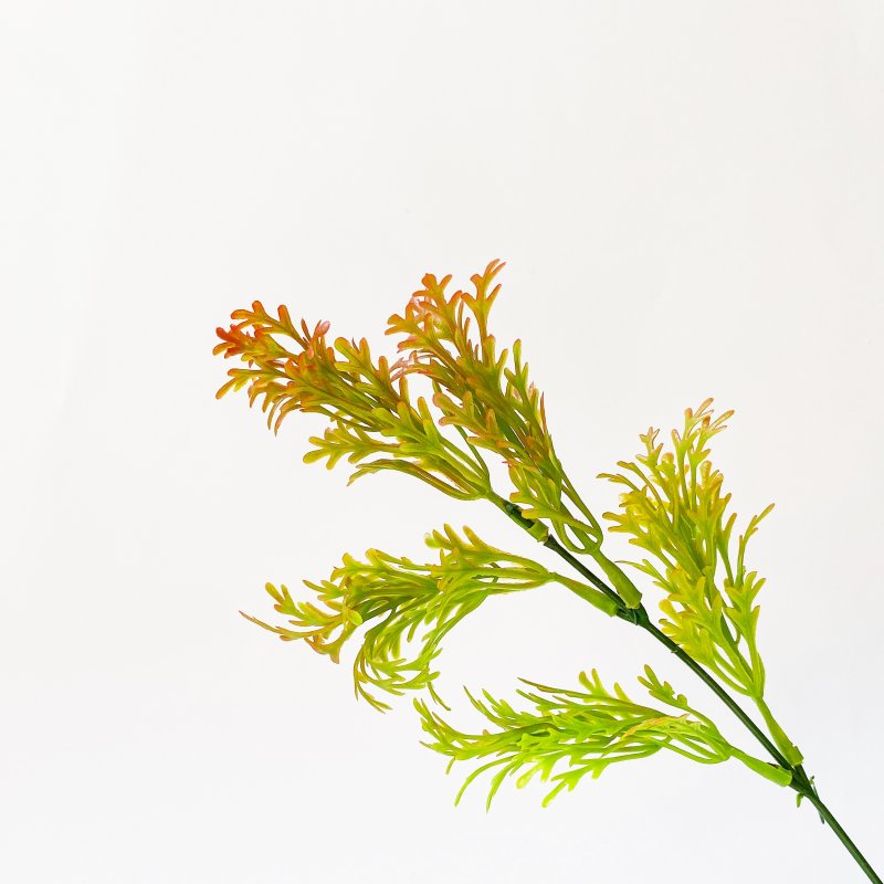 Искусственная зелень "Куст полыни тонированный", цвет оранжевый, 24 см