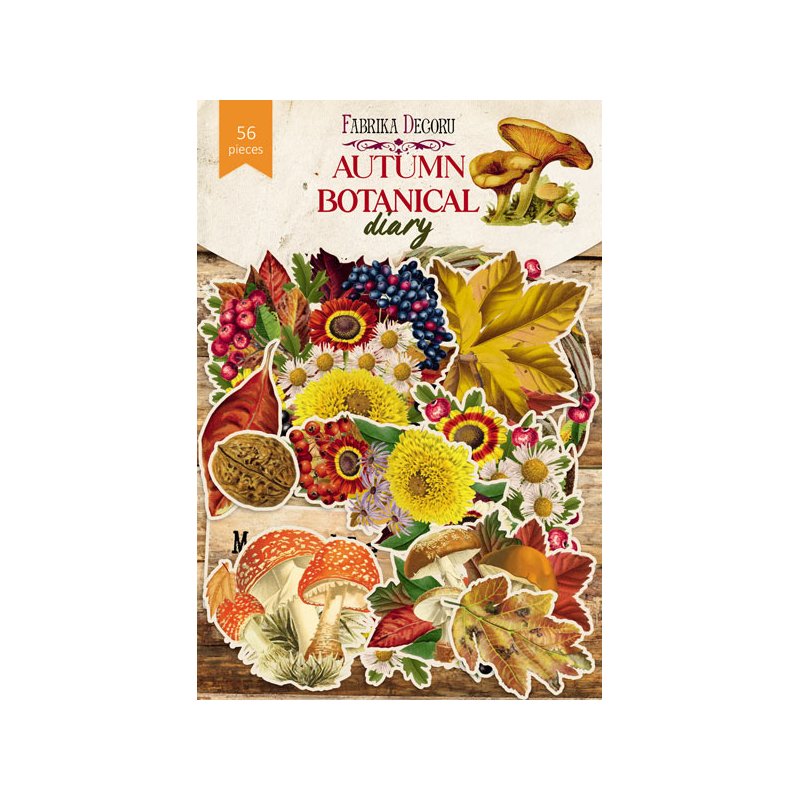 Набір висічок для скрапбукінгу "Autumn botanical diary" FDSDC-04111, 56 штук
