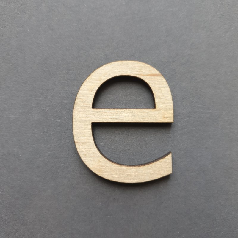 Заготовка з фанери літера "е", 4,1х3,5 см
