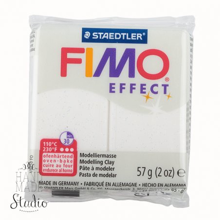 Полімерна глина Fimo Effect, №052, біла з блискітками, 57 г