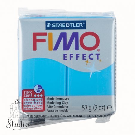 Полімерна глина Fimo Effect, №374, синя напівпрозора, 57 г