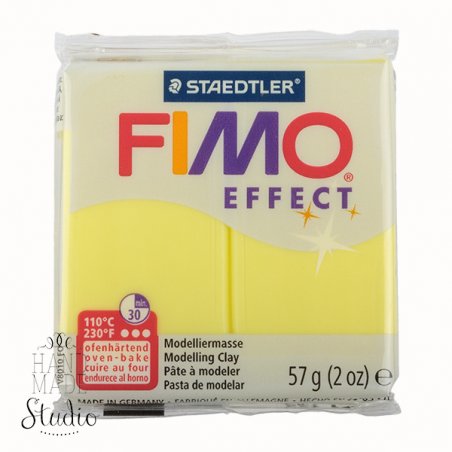 Полімерна глина Fimo Effect, №104, жовта напівпрозора, 57 г
