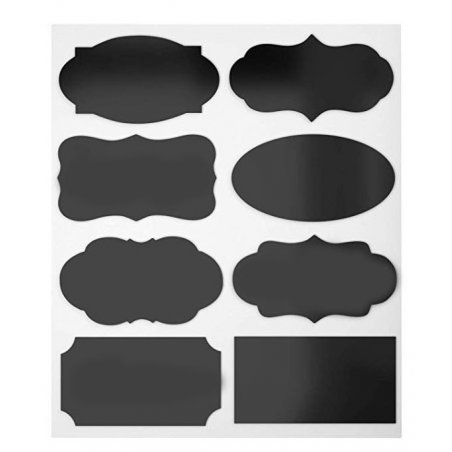Фігурні наклейки, колір чорний, 3,5 х5, 5 см, 8 штук