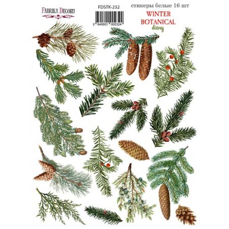 Набор наклеек (стикеров) "Winter botanical diary", №232