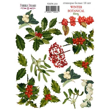 Набор наклеек (стикеров) "Winter botanical diary", №233
