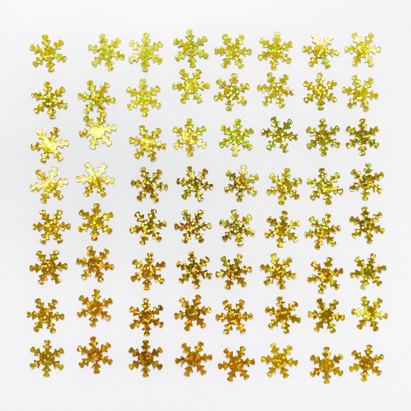 Паєтки Сніжинки, колір голографічне золото 1,5 см (2 г) ≈65 штук
